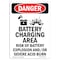 Signmission Safety Sign, OSHA Danger, 10" Height, Battery Charging Area, Portrait, D-V-1839 OS-DS-D-710-V-1839 - alternate 1